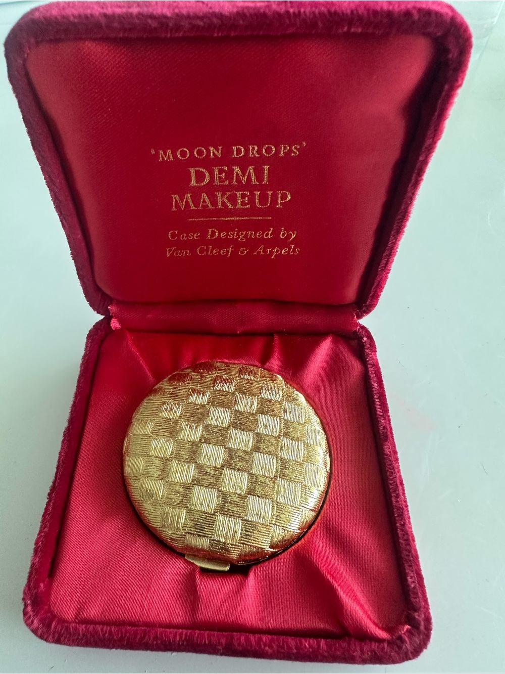 vintage Revlon "Moon Drops" Demi Makeup compact, designed by Van Cleef & Arpels